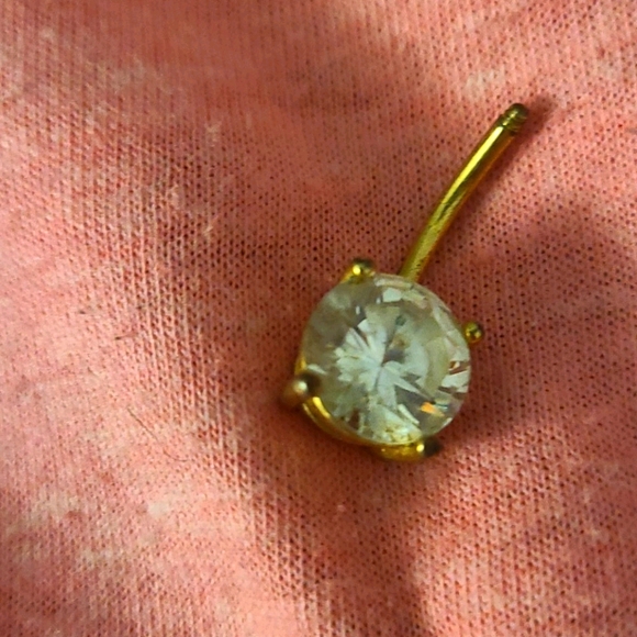 Oversize Bellybutton Ring w/ stone - Picture 4 of 6
